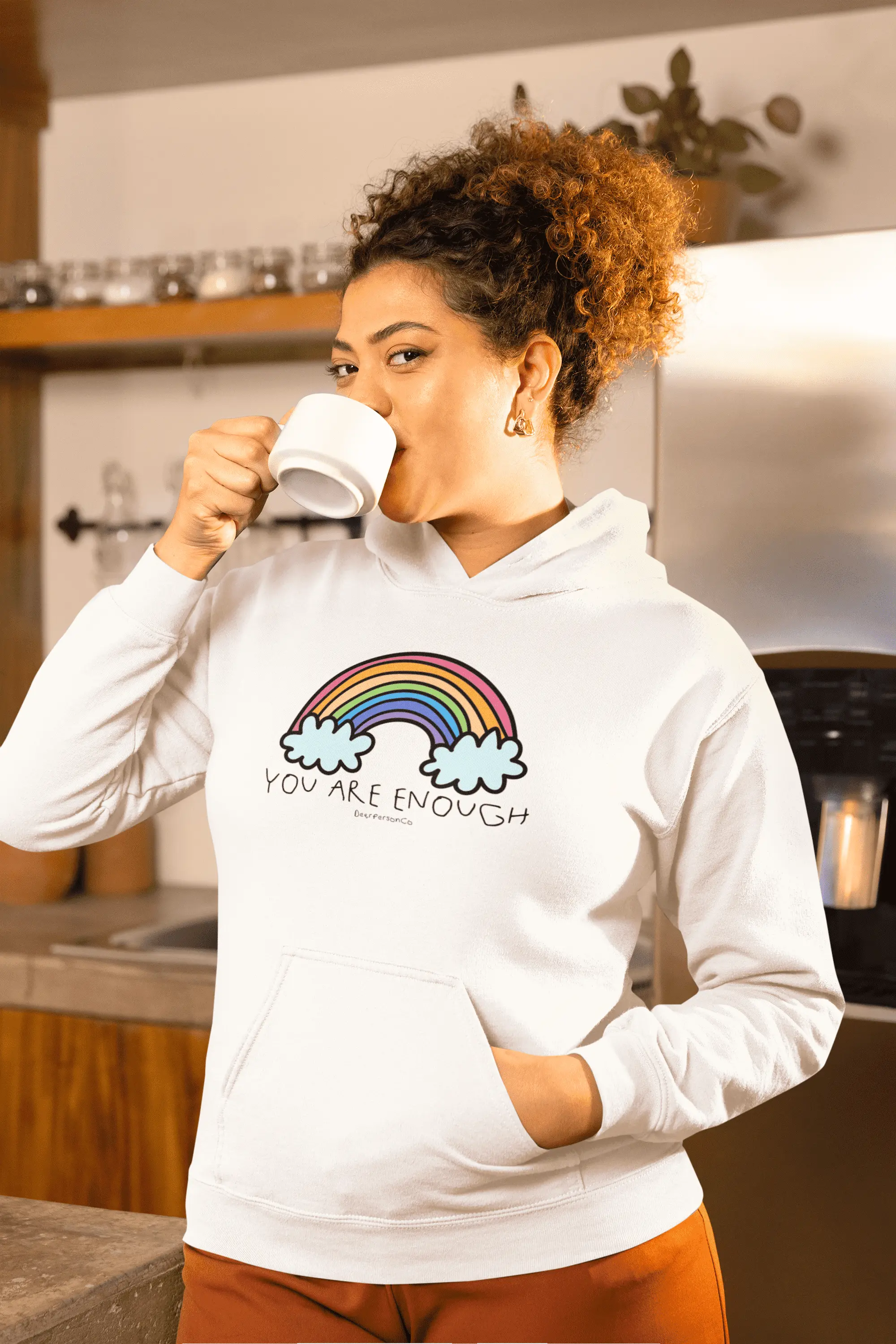 Rainbow 'You Are Enough' Hoodie By Steven, Age 10