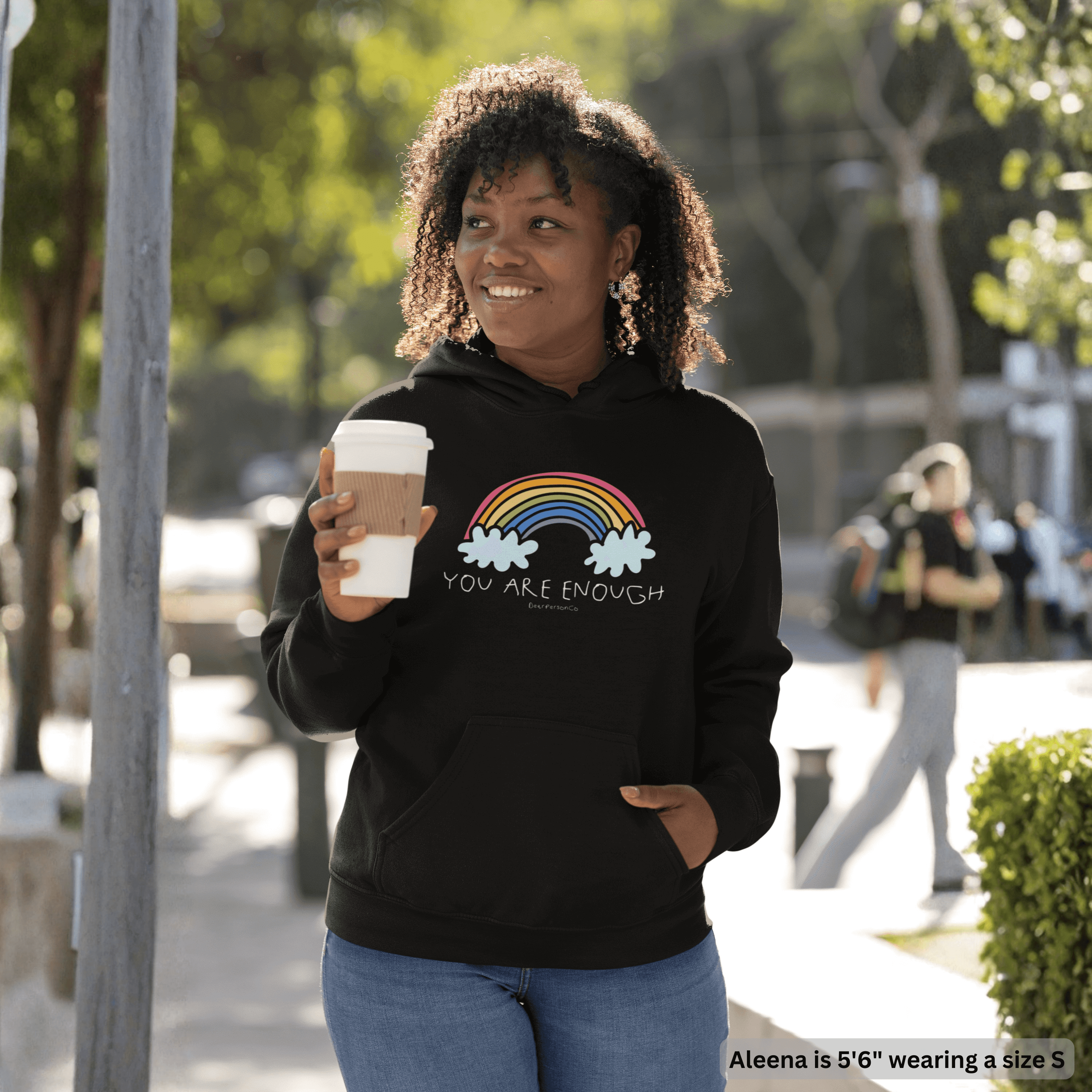 Rainbow 'You Are Enough' Hoodie By Steven, Age 10