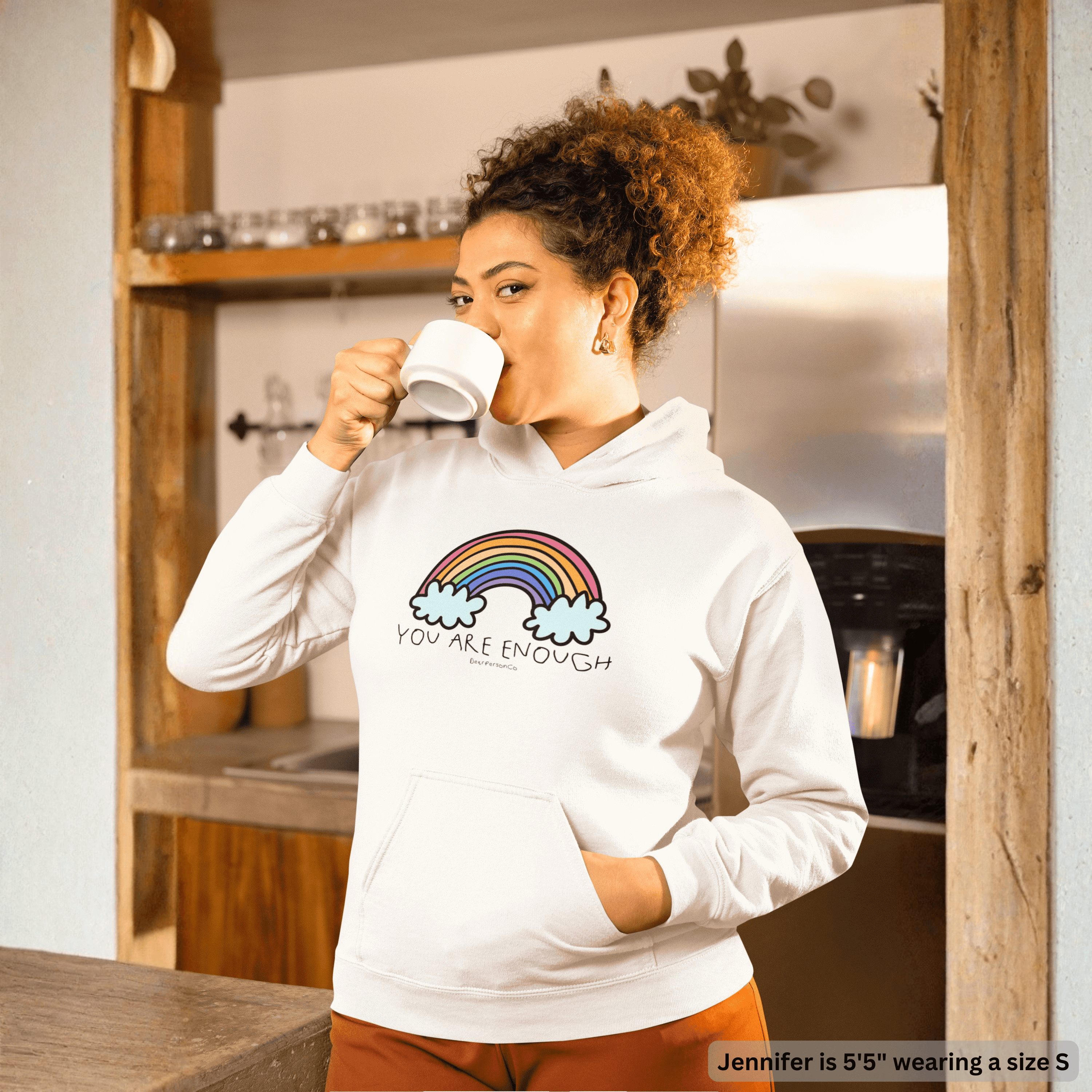 Rainbow 'You Are Enough' Hoodie By Steven, Age 10