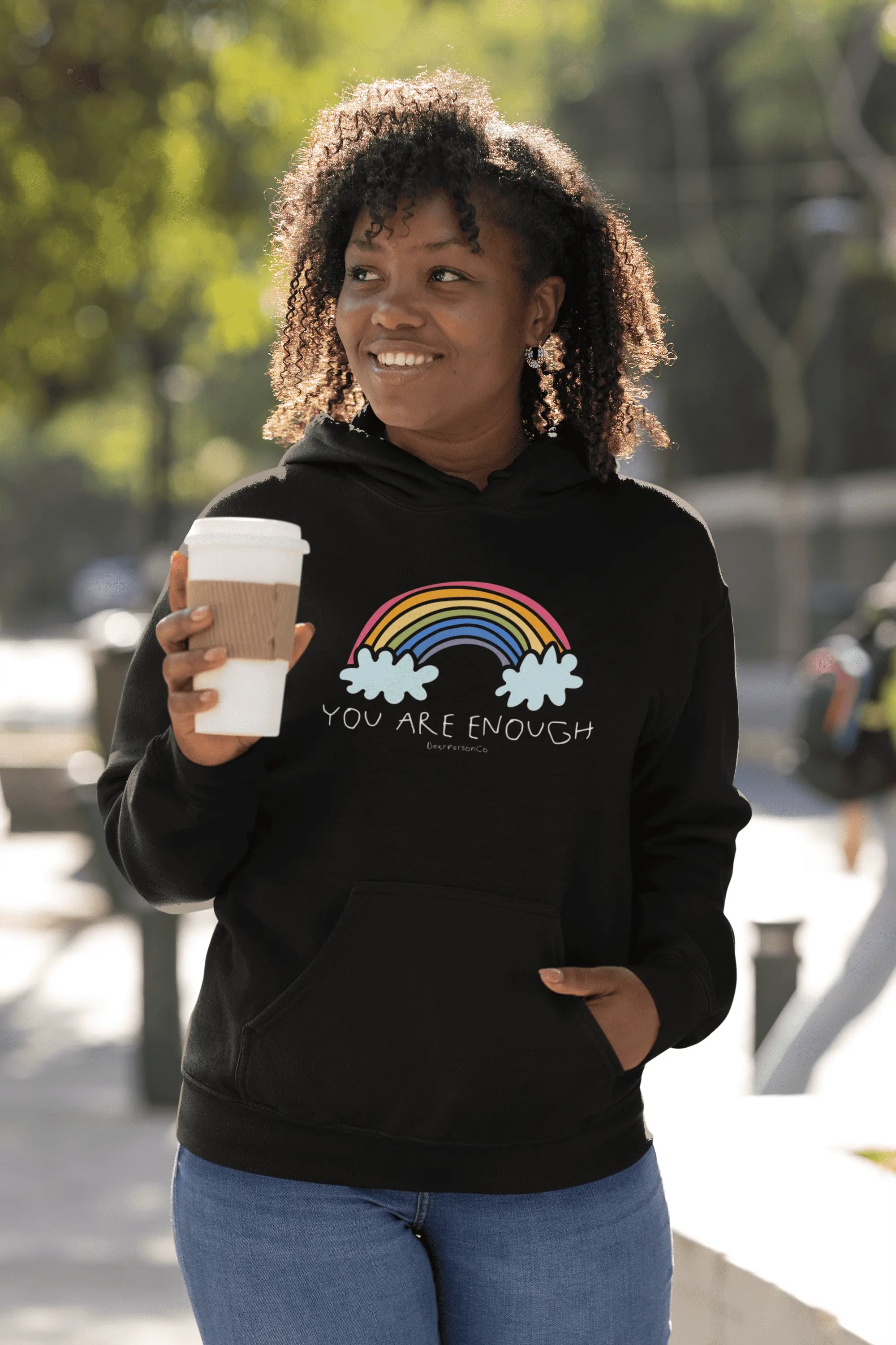Rainbow 'You Are Enough' Hoodie By Steven (5th grade student)